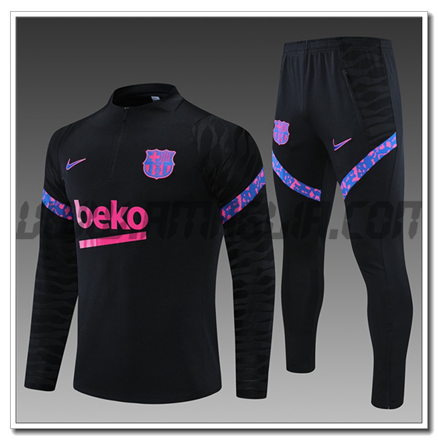 Tuta Allenamento FC Barcellona Bambino Nero 2021 2022
