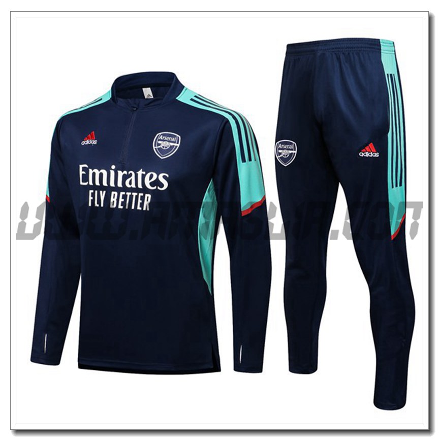 Tuta Allenamento FC Arsenal Bambino Blu Marino/Verde 2021 2022