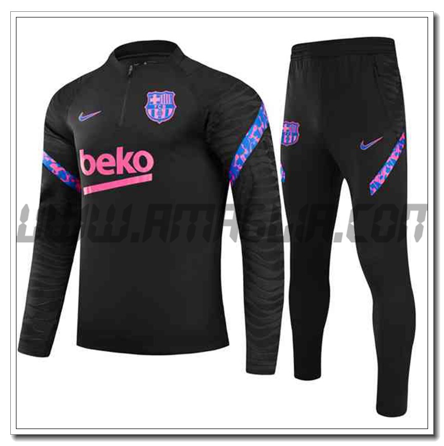 Tuta Allenamento FC Barcellona Bambino Nero/Viola 2021 2022