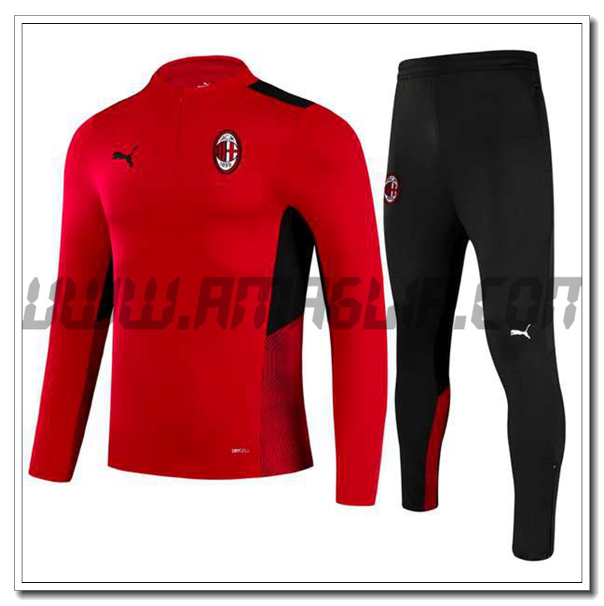 Tuta Allenamento AC Milan Bambino Rosso/Nero 2021 2022