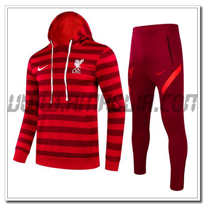 Tuta Giacca con Cappuccio FC Liverpool Bambino Rosso/Blu Marino 2021 2022