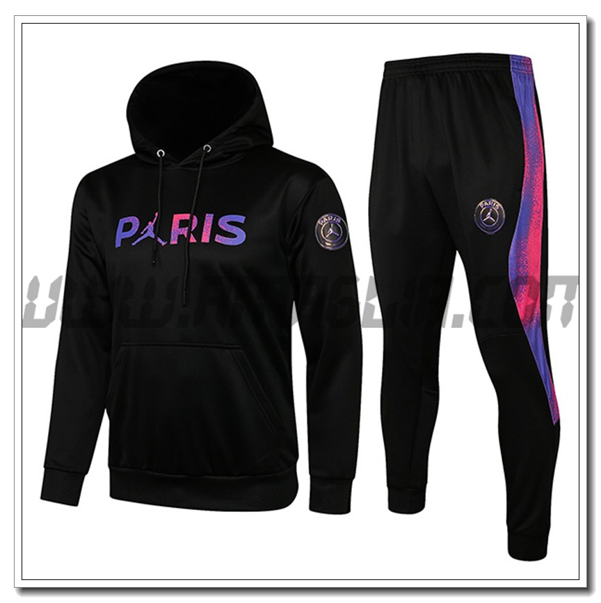 Tuta Giacca con Cappuccio Jordan PSG Bambino Nero 2021 2022
