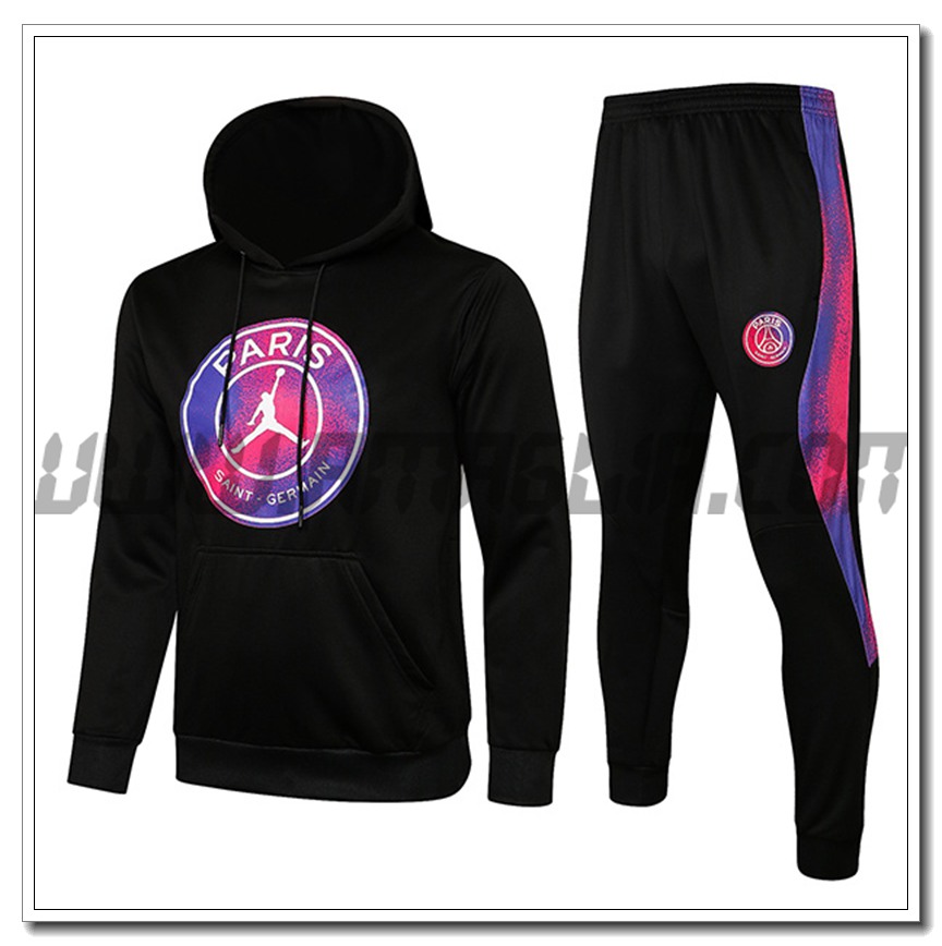 Tuta Giacca con Cappuccio Jordan PSG Bambino Nero 2021 2022-1