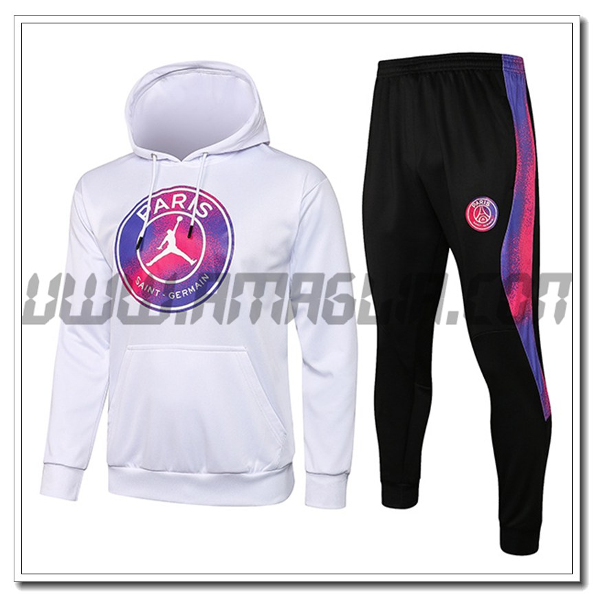 Tuta Giacca con Cappuccio Jordan PSG Bambino Bianco 2021 2022-2