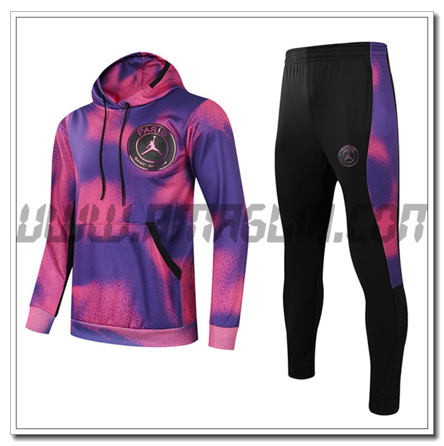 Tuta Giacca con Cappuccio Jordan PSG Bambino Viola 2021 2022-1