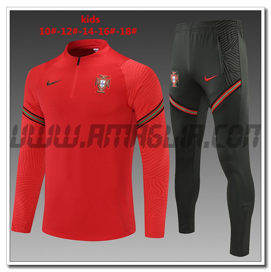 Tuta Allenamento Portogallo Bambino Rosso 2021 2022