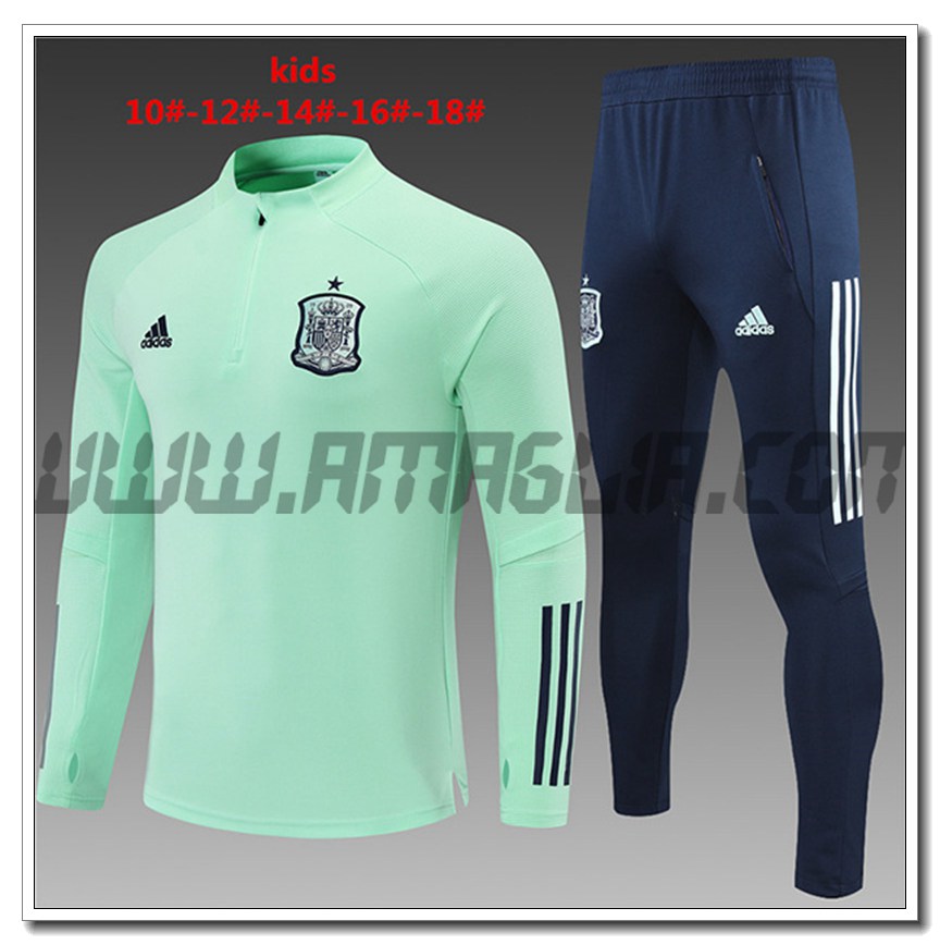 Tuta Allenamento Spagna Bambino Verde Chiaro 2021 2022
