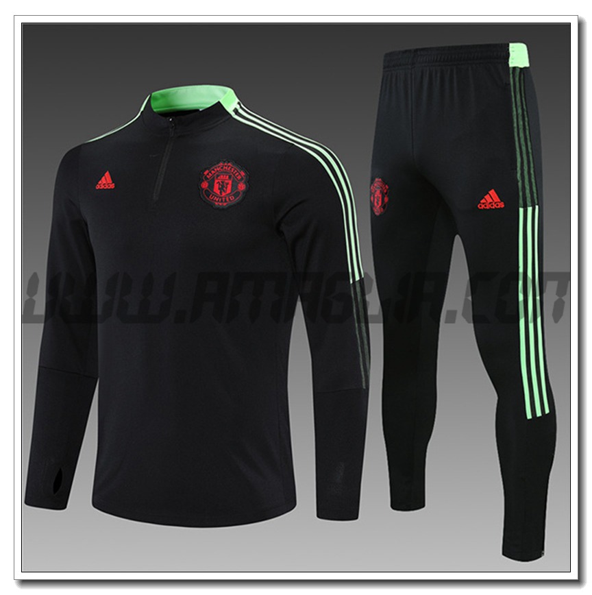 Tuta Allenamento Manchester United Bambino Nero 2021 2022