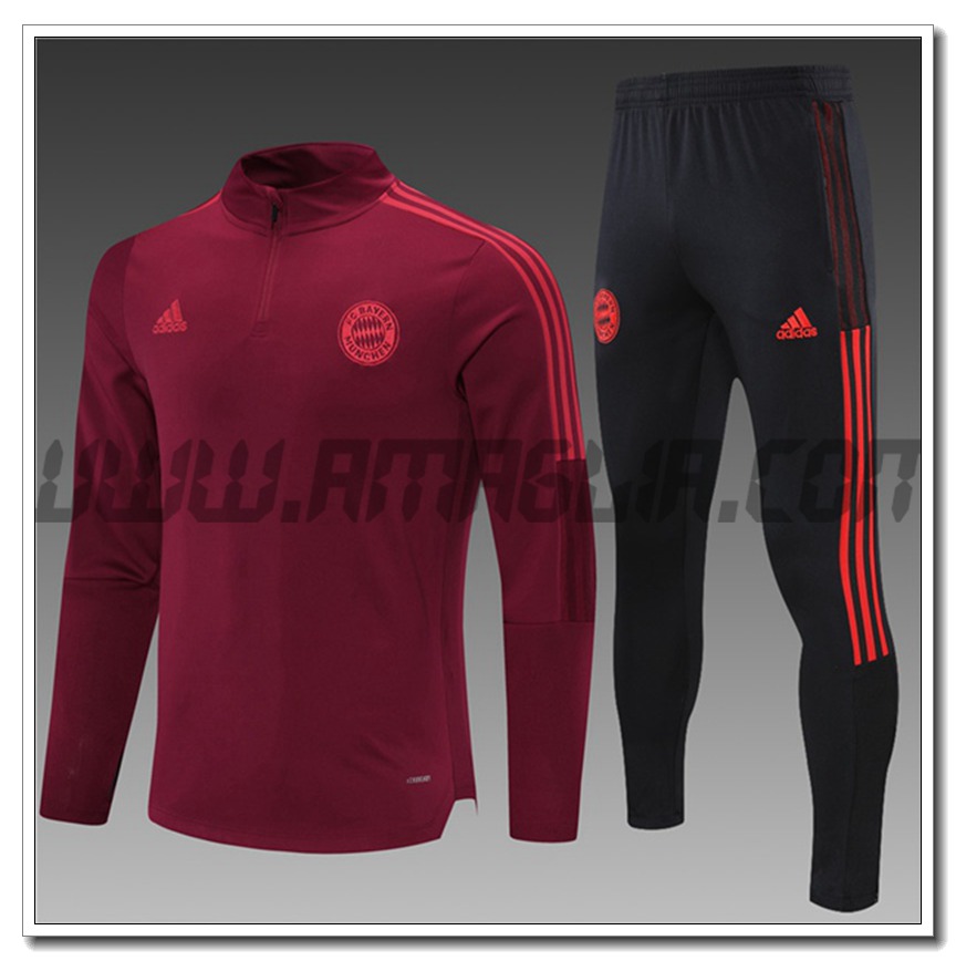 Tuta Allenamento Bayern Monaco Bambino Rosso 2021 2022 -1