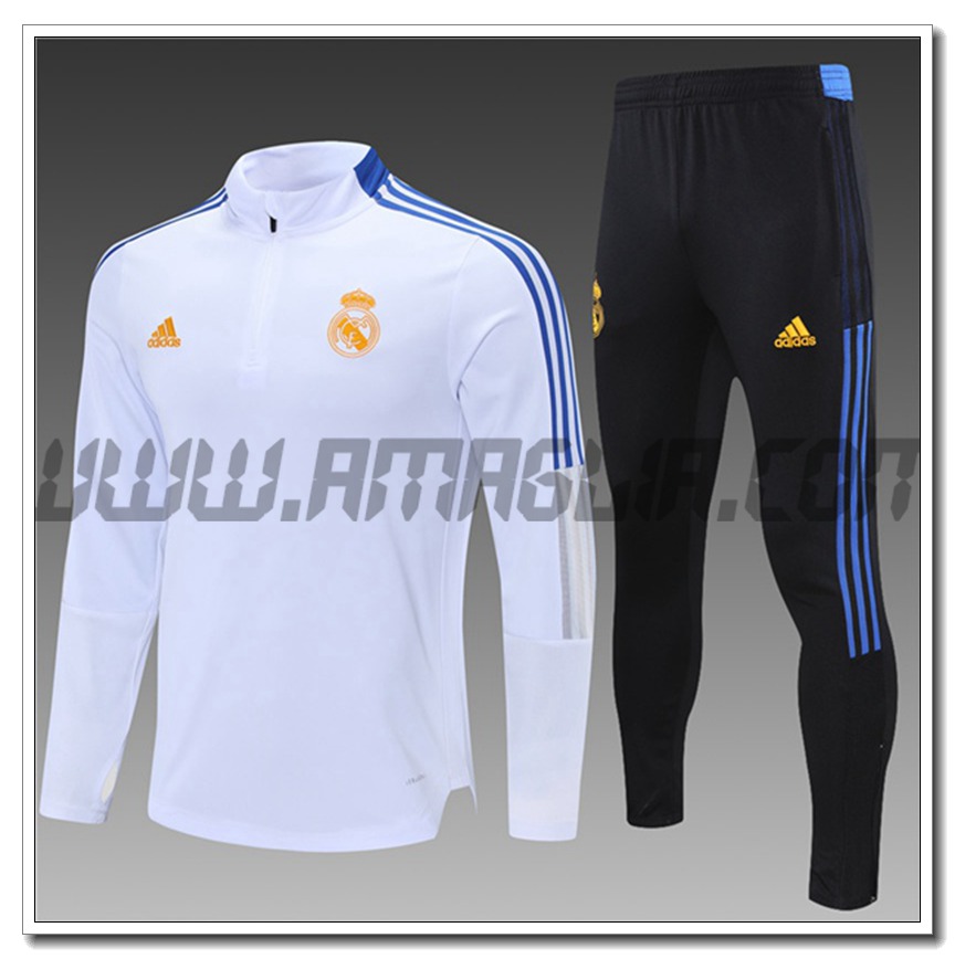 Tuta Allenamento Real Madrid Bambino Bianco 2021 2022