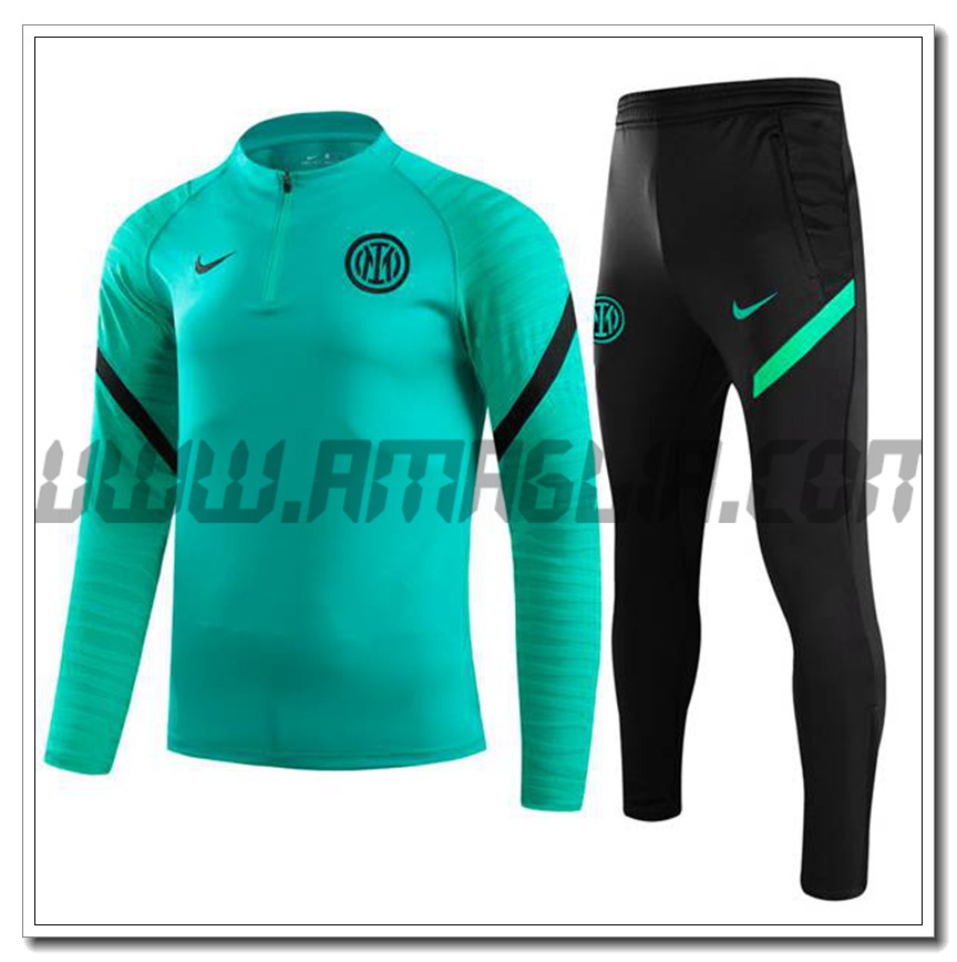 Tuta Allenamento Inter Milan Bambino Verde 2021 2022