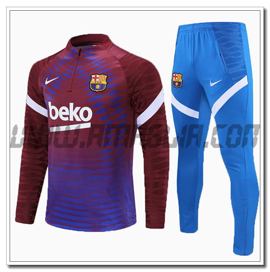 Tuta Allenamento FC Barcellona Bambino Blu/Rosso 2021 2022