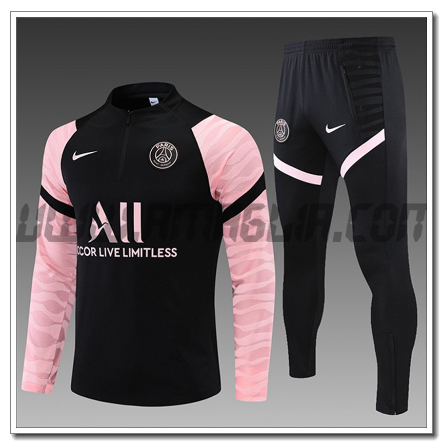 Tuta Allenamento Jordan PSG Bambino Nero/Rosa 2021 2022