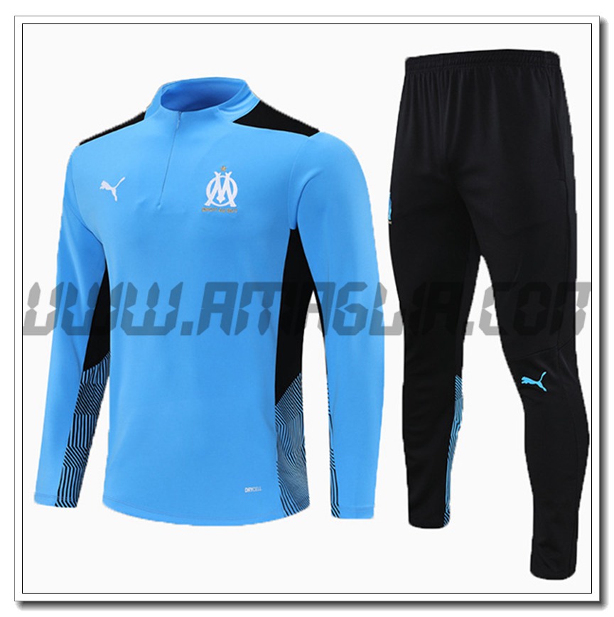 Tuta Allenamento Marsiglia OM Bambino Blu 2021 2022