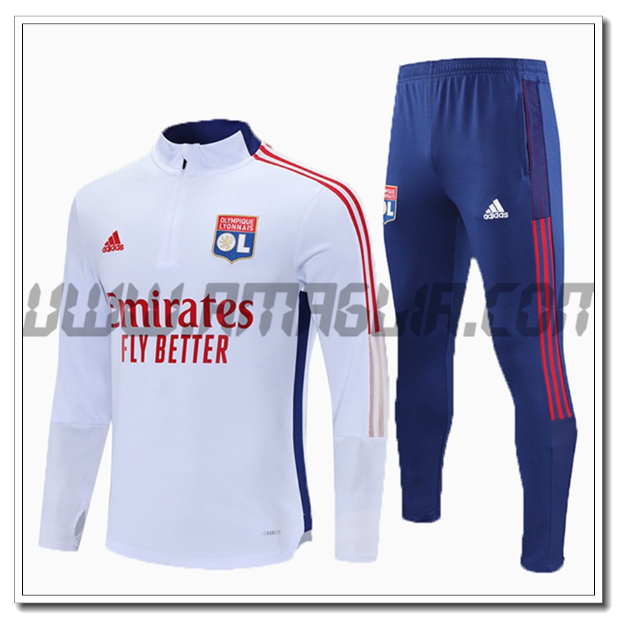 Tuta Allenamento Lyon OL Bambino Bianco 2021 2022