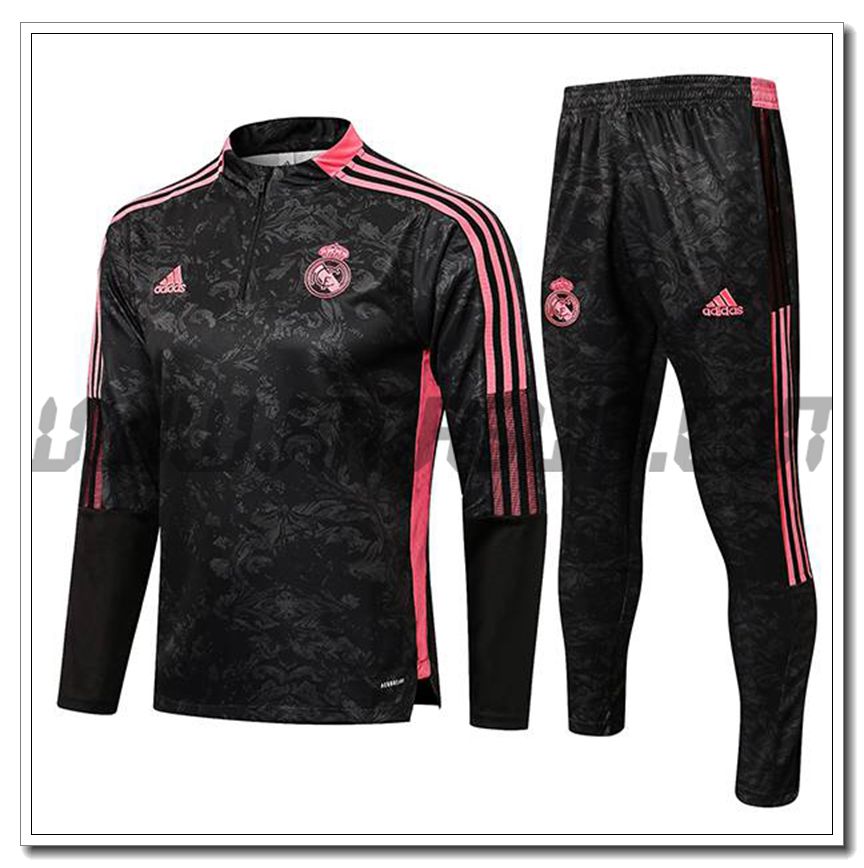 Tuta Allenamento Real Madrid Bambino Nero/Rosa 2021 2022
