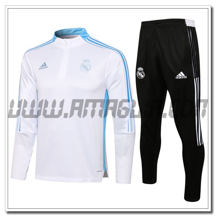 Tuta Allenamento Real Madrid Bambino Bianco/Blu 2021 2022