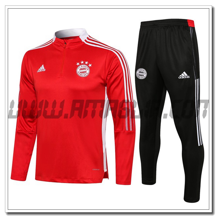 Tuta Allenamento Bayern Monaco Bambino Rosso/Bianco 2021 2022