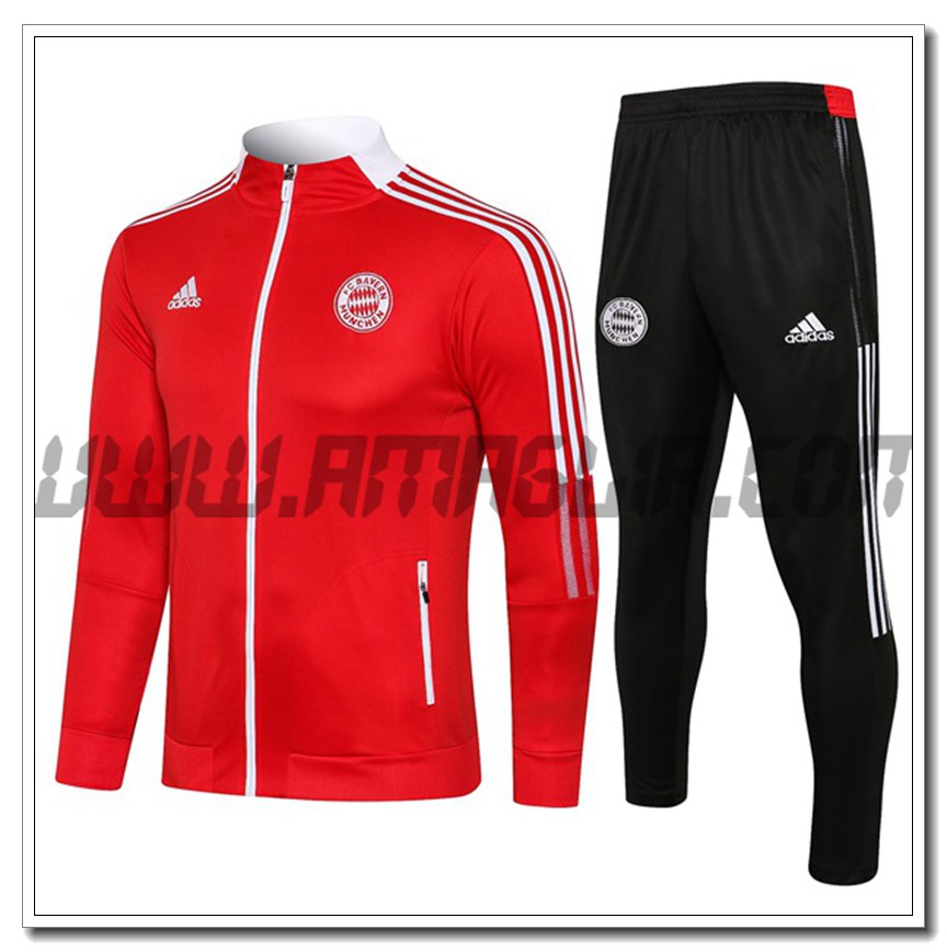 Tuta Giacca Allenamento Bayern Monaco Bambino Rosso 2021 2022
