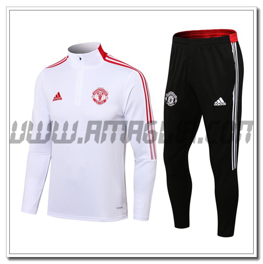 Tuta Allenamento Manchester United Bianco/Rosso 2021 2022