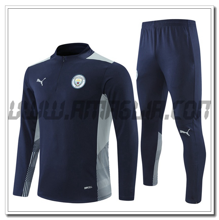 Tuta Allenamento Manchester City Blu Grigio 2021 2022