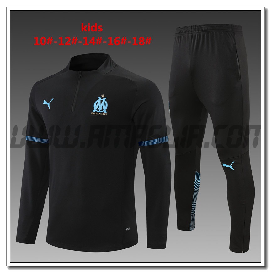 Tuta Allenamento Marsiglia OM Nero/Blu 2021 2022