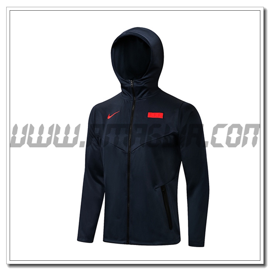 Nuova Giacca con Cappuccio Francia Rosso/Nero 2021 2022