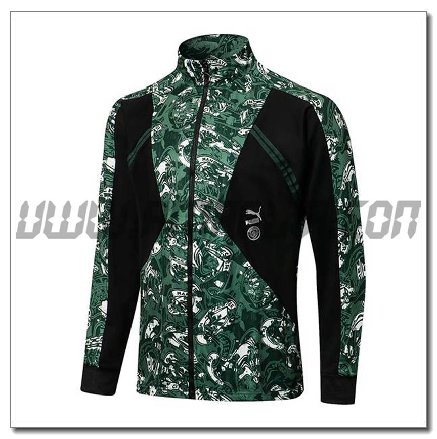 Nuova Giacca Calcio Manchester City Verde/Nero 2021 2022