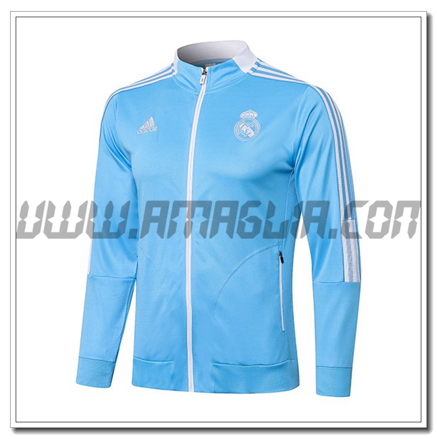 Nuova Giacca Calcio Real Madrid Blu/Bianco 2021 2022