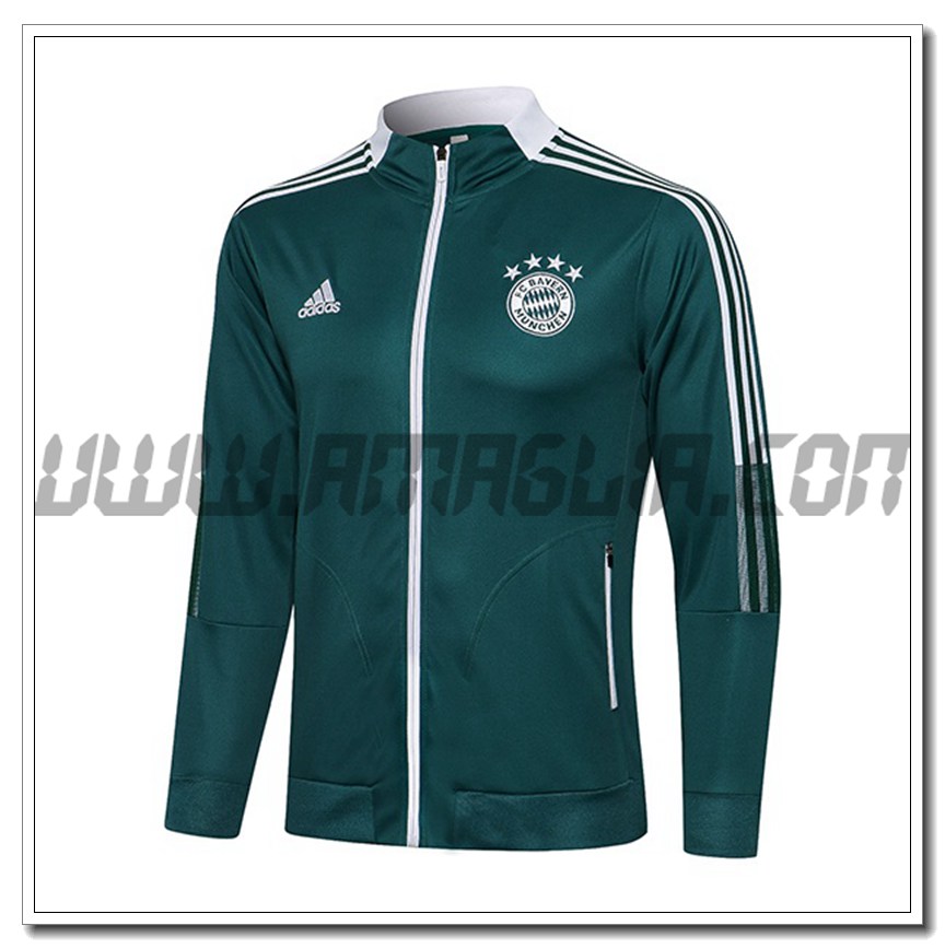 Nuova Giacca Calcio Bayern Monaco Verde Buio 2021 2022