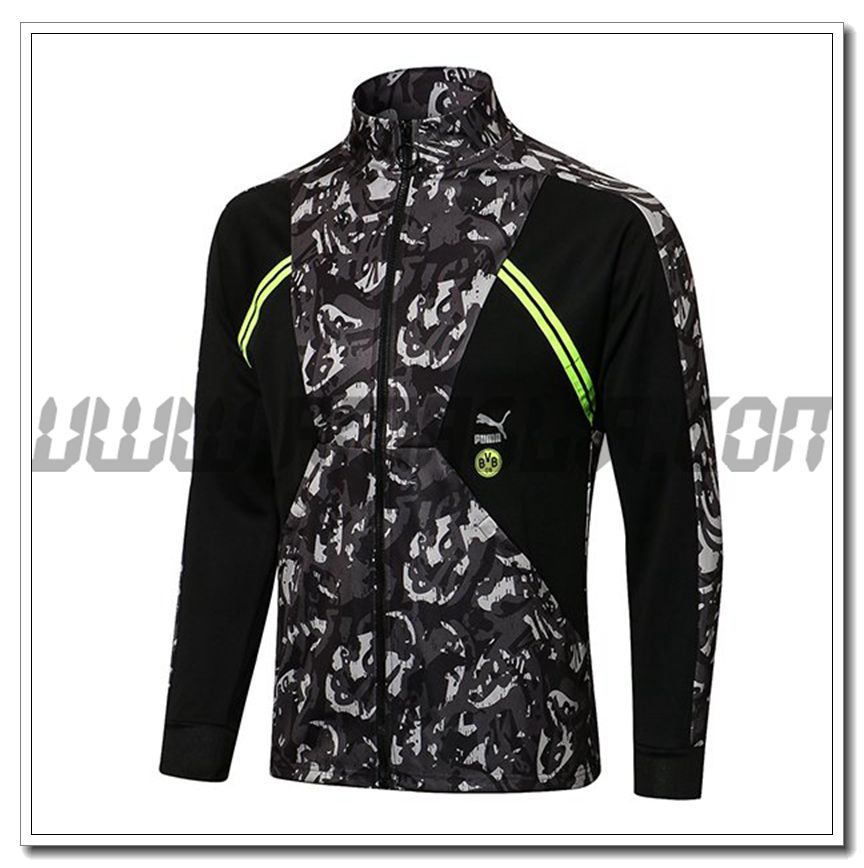 Nuova Giacca Calcio Dortmund BVB Nero/Grigio 2021 2022