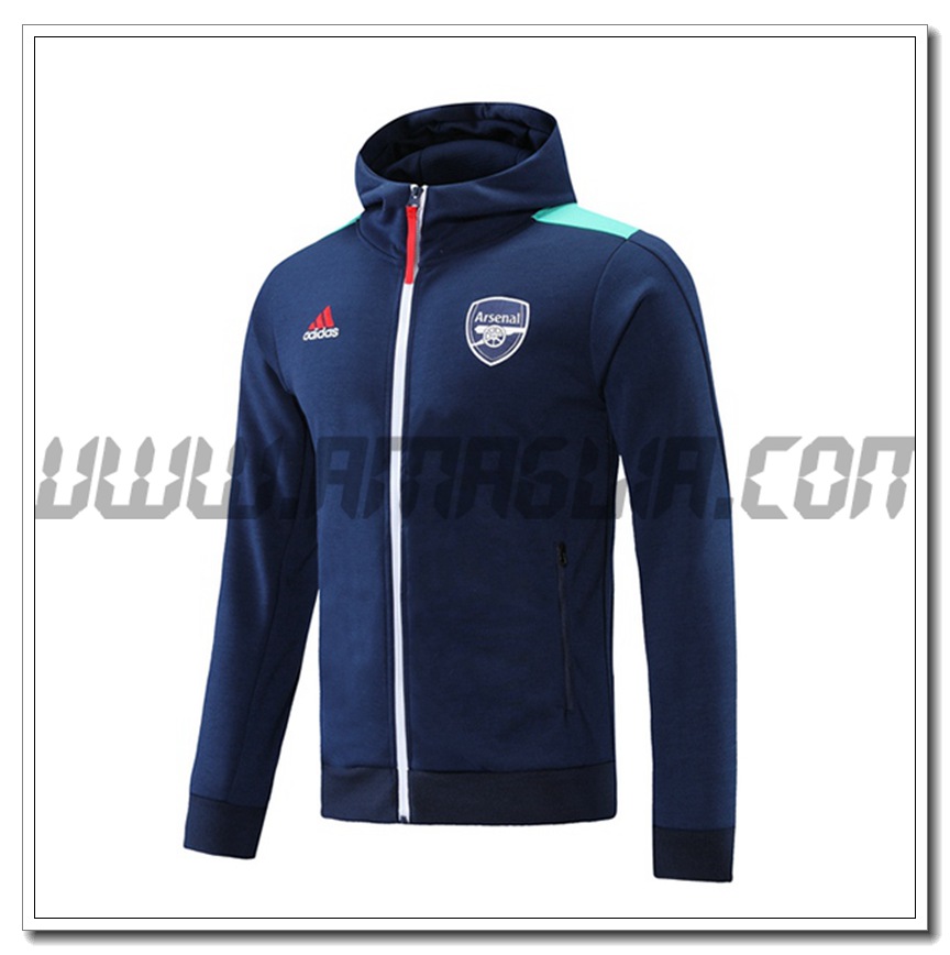 Nuova Giacca con Cappuccio FC Arsenal Blu Marino 2021 2022