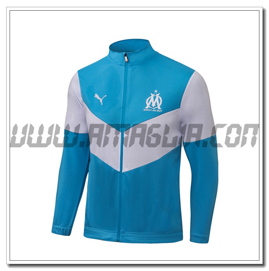 Nuova Giacca Calcio Marsiglia OM Blu/Bianco 2021 2022