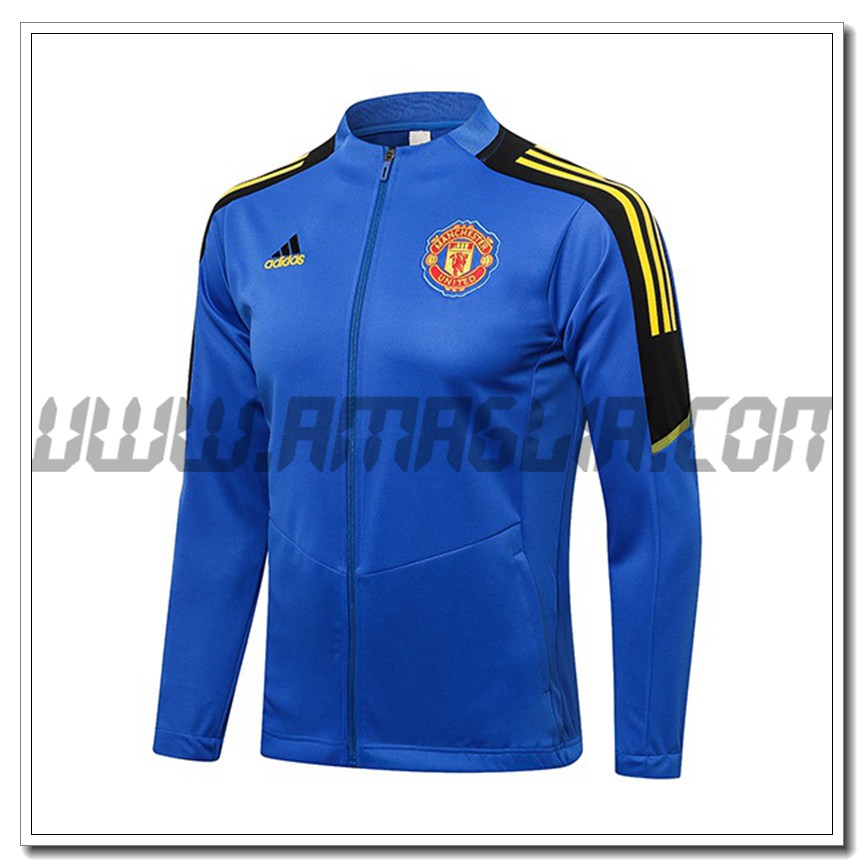 Nuova Giacca Calcio Manchester United Blu/Nero 2021 2022