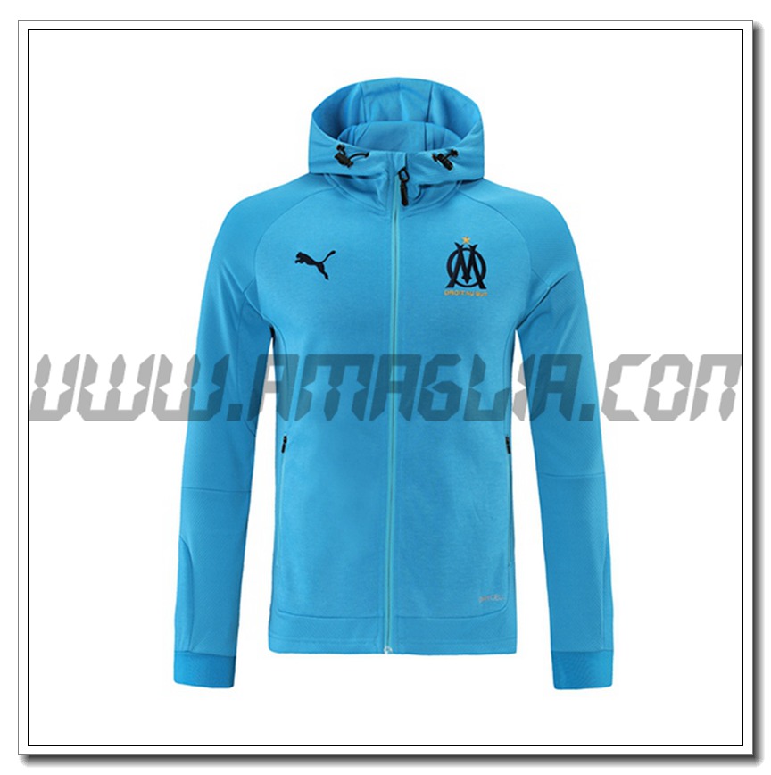 Nuova Giacca con Cappuccio Marsiglia OM Blu 2021 2022