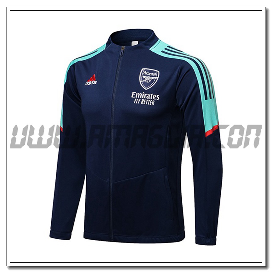 Nuova Giacca Calcio FC Arsenal Blu Marino/Verde 2021 2022