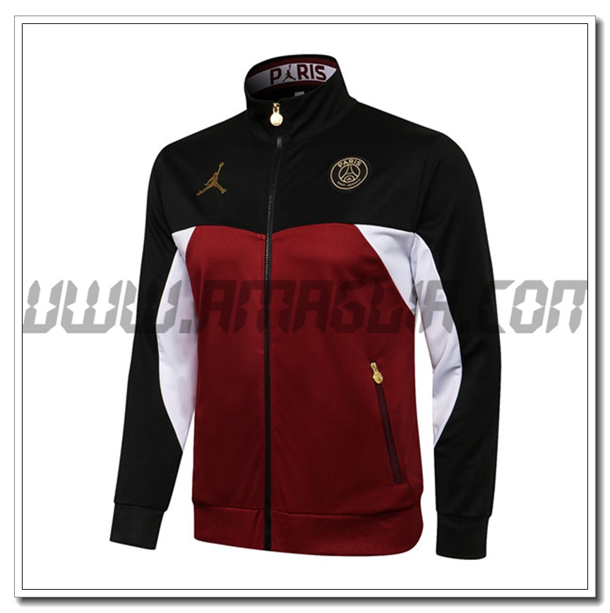 Nuova Giacca Calcio Jordan PSG Nero/Rosso 2021 2022