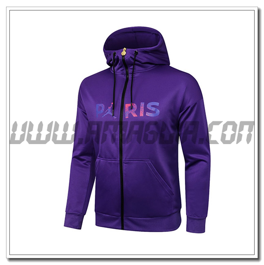 Nuova Giacca con Cappuccio Jordan PSG Viola 2021 2022