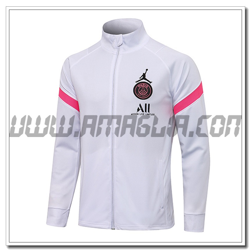 Nuova Giacca Calcio Jordan PSG Bianco/Rosa 2021 2022