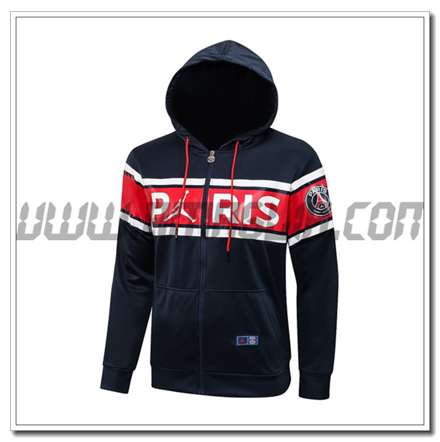 Nuova Giacca con Cappuccio Jordan PSG Nero 2021 2022