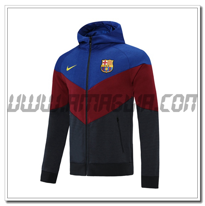 Nuova Giacca con Cappuccio FC Barcellona Blu/Brun 2021 2022