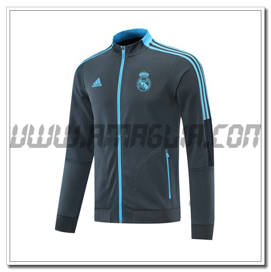 Nuova Giacca Calcio Real Madrid Grigio/Blu 2021 2022 -1