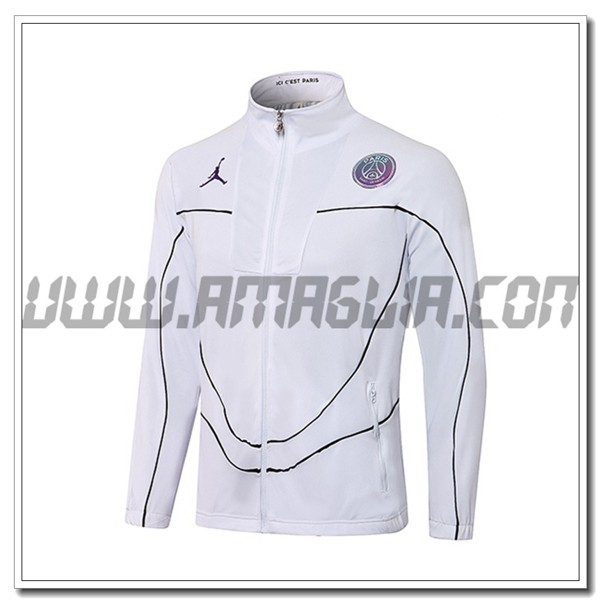 Nuova Giacca Calcio Jordan PSG Bianco 2021 2022 -1