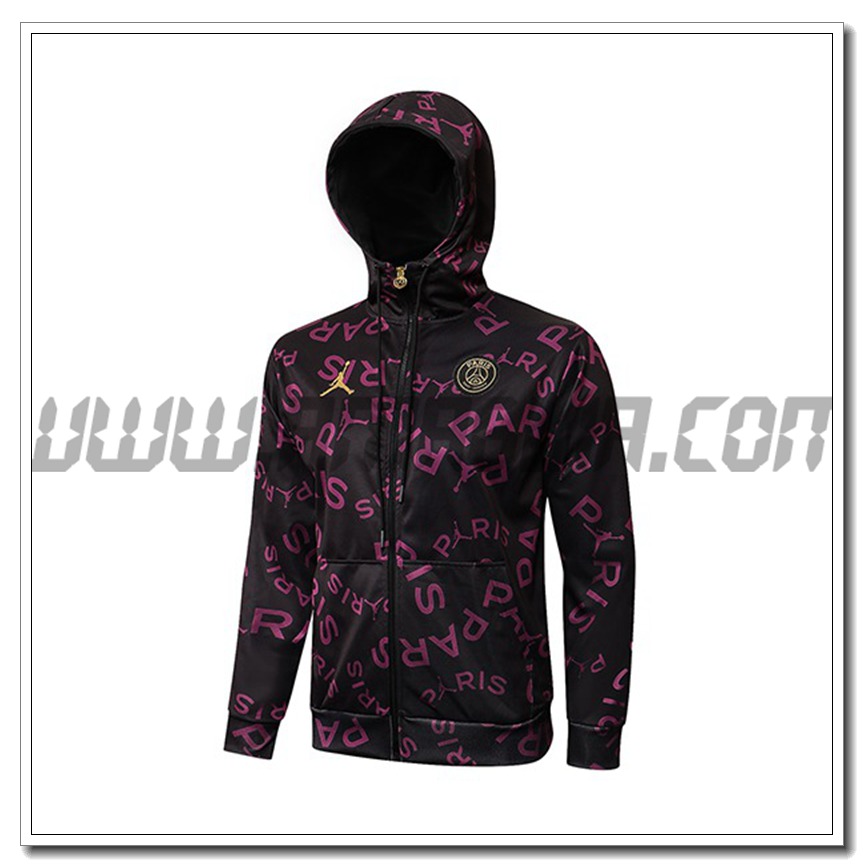 Nuova Giacca con Cappuccio Jordan PSG Rosso/Nero 2021 2022