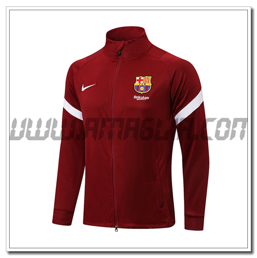 Nuova Giacca Calcio FC Barcellona Rosso 2021 2022