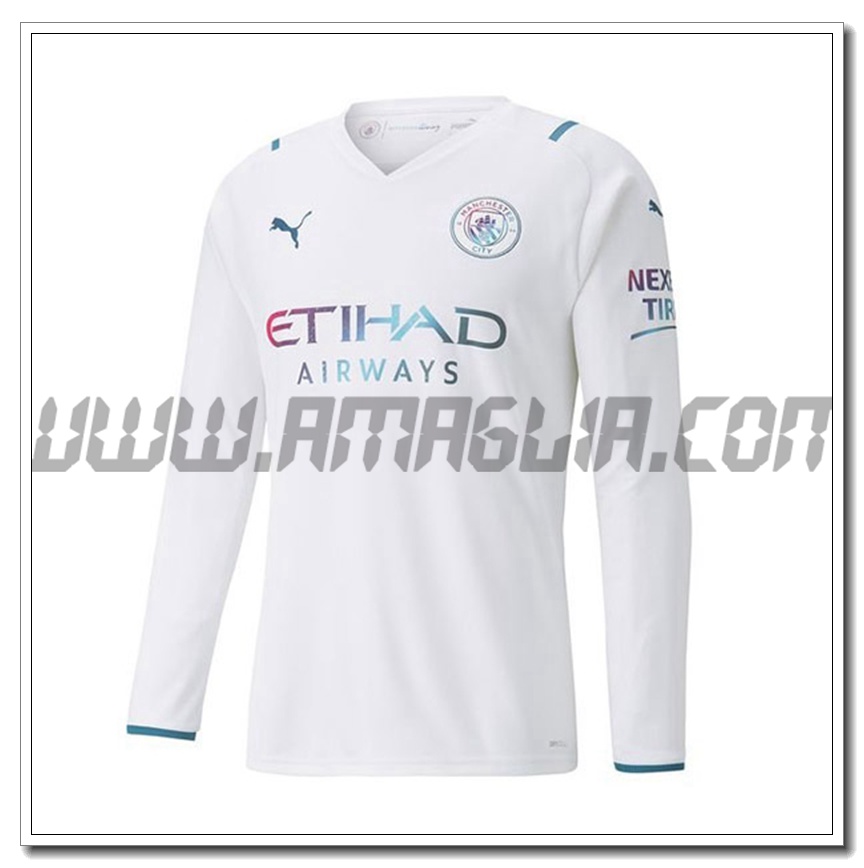 Seconda Maglia Manchester City Manica Lunga 2021 2022