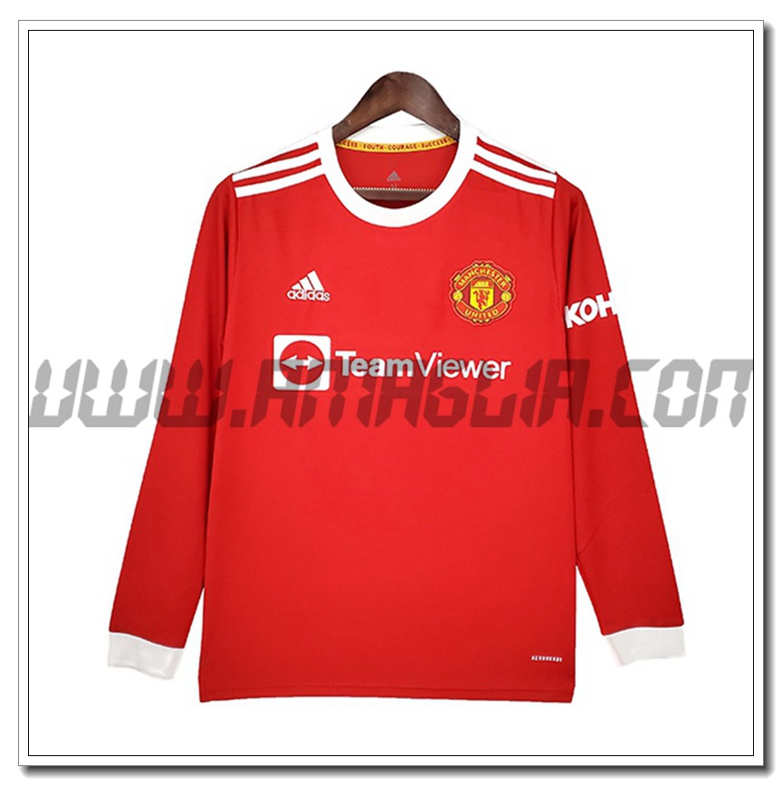 Prima Maglia Manchester United Manica Lunga 2021 2022