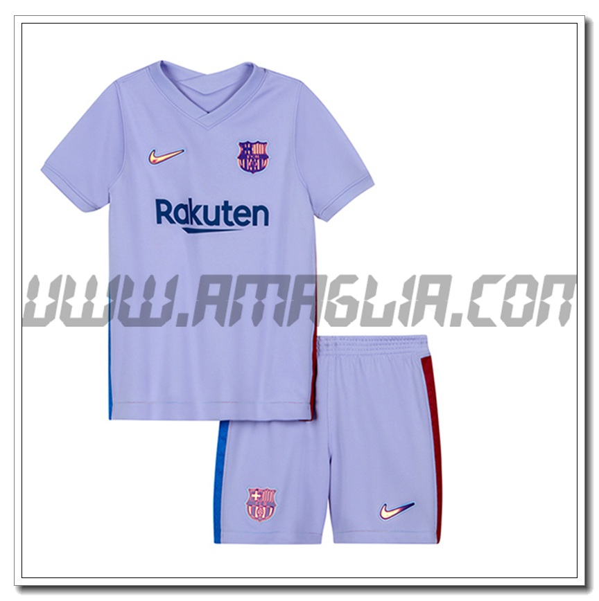Kit Maglia FC Barcellona Bambino Seconda 2021 2022