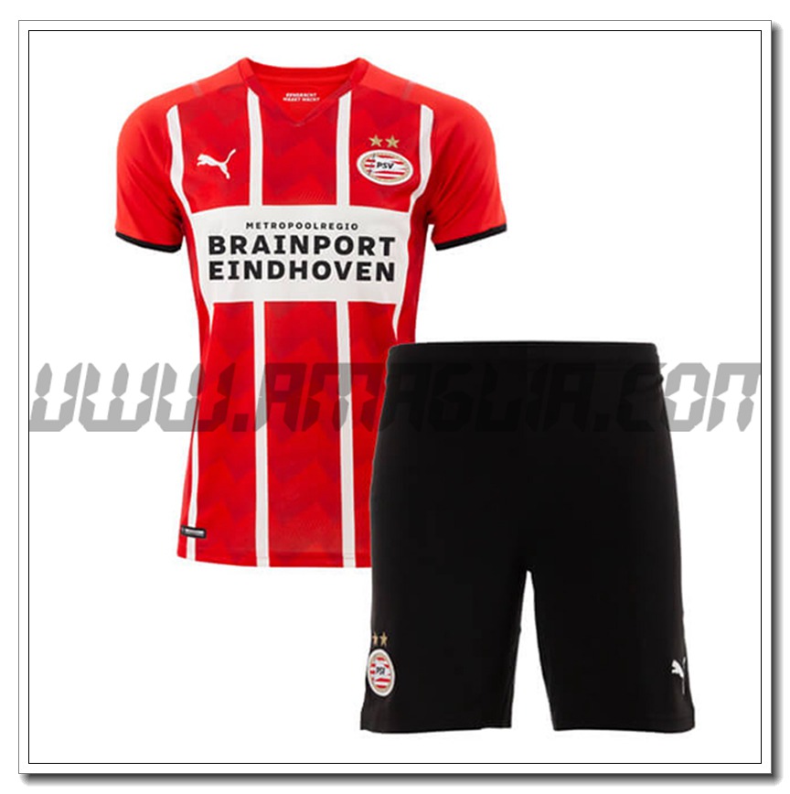Kit Maglia PSV Eindhoven Bambino Prima 2021 2022