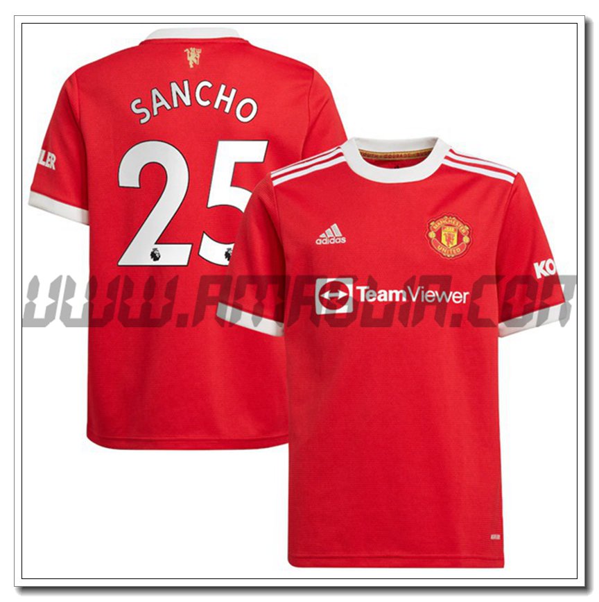 Prima Maglia Sancho 25 Manchester United 2021 2022